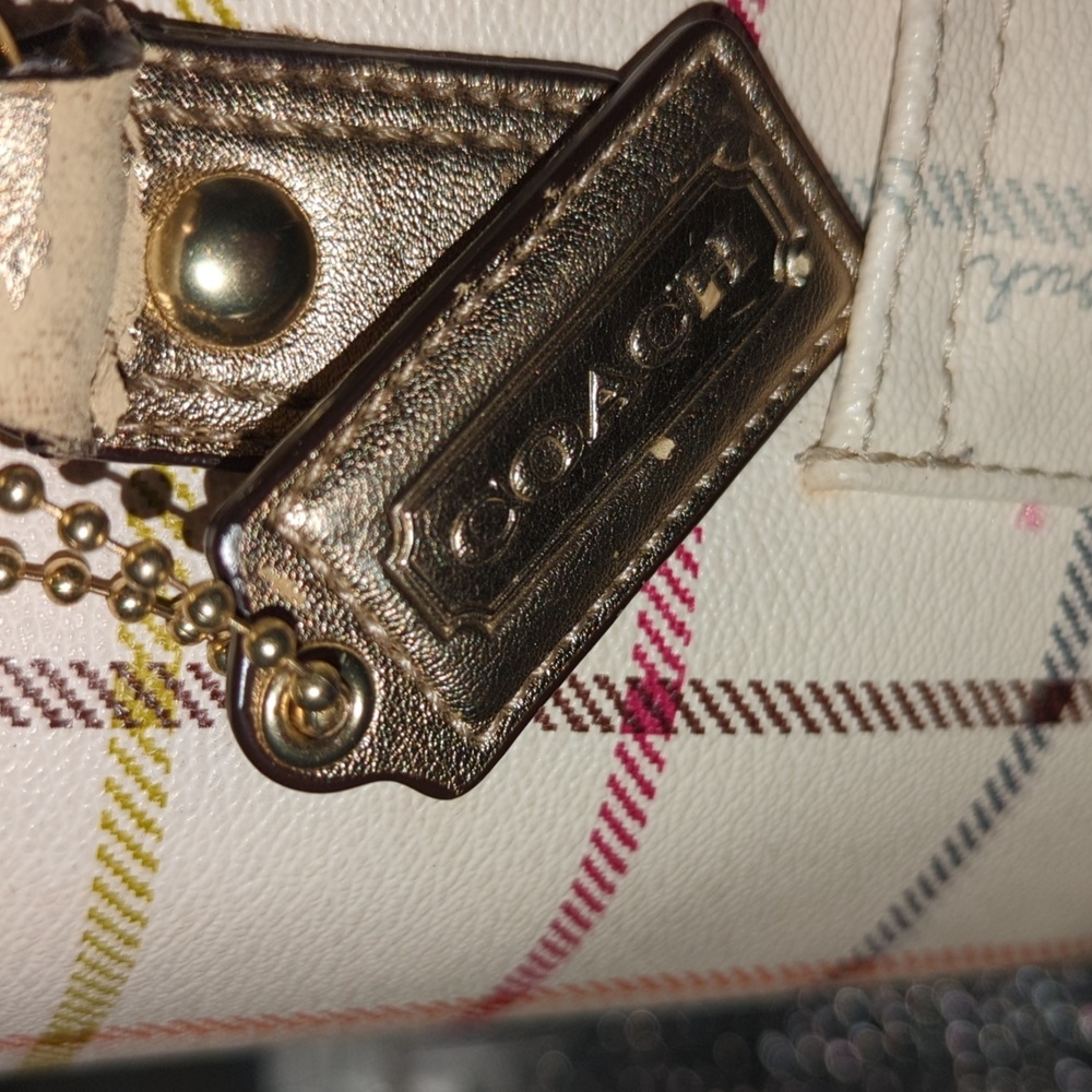 Coach Tattersall purse with Callouts Leather Needs Some Painting - Picture 3 of 12